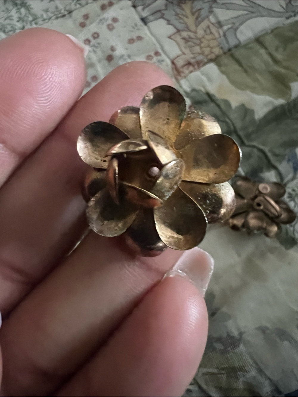 Gold Flower Clip-On Earrings - Elegant Floral Jewelry